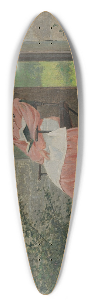 Winslow Homer - Girl Reading On A Stone Porch 39.3 inch art pintail longboard deck
