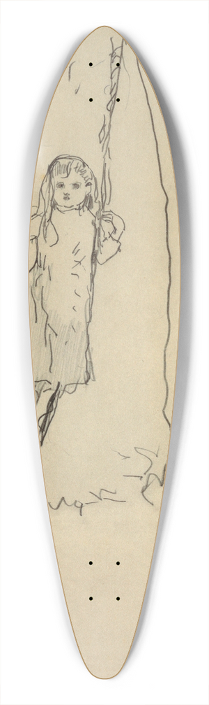 Winslow Homer - Girl Standing on a Swing 39.3 inch art pintail longboard deck