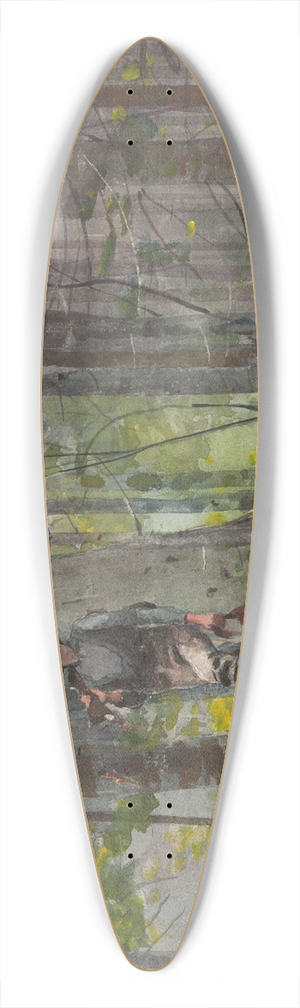 Winslow Homer - Hunter in the Adirondacks 39.3 inch art pintail longboard deck