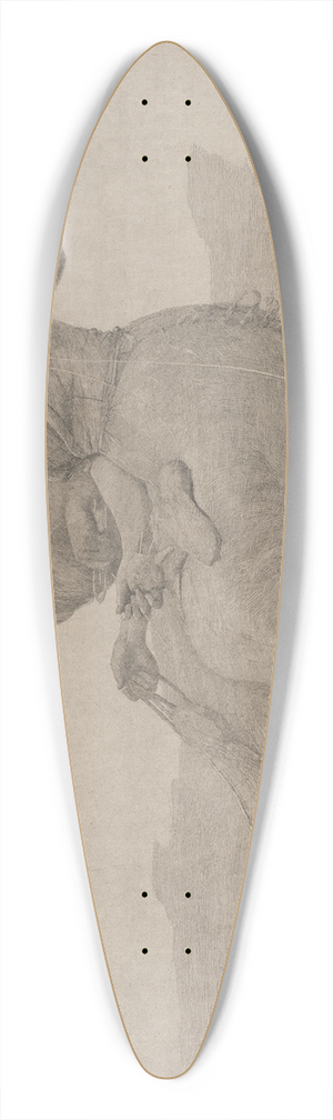 Winslow Homer - Mending the Tears 39.3 inch art pintail longboard deck
