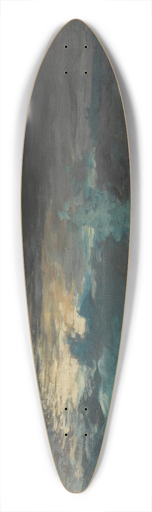 Winslow Homer - Moonlight, Wood Island Light 39.3 inch art pintail longboard deck