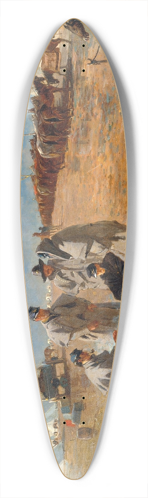 Winslow Homer - Rainy Day in Camp 39.3 inch art pintail longboard deck