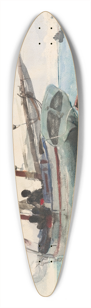Winslow Homer - Schooner Nassau 39.3 inch art pintail longboard deck Winslow Homer - Schooner Nassau 39.3 inch art pintail longboard deck