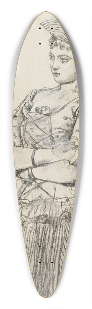 Winslow Homer - Shepherdess 39.3 inch art pintail longboard deck