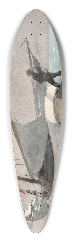 Winslow Homer - Stowing Sail 39.3 inch art pintail longboard deck
