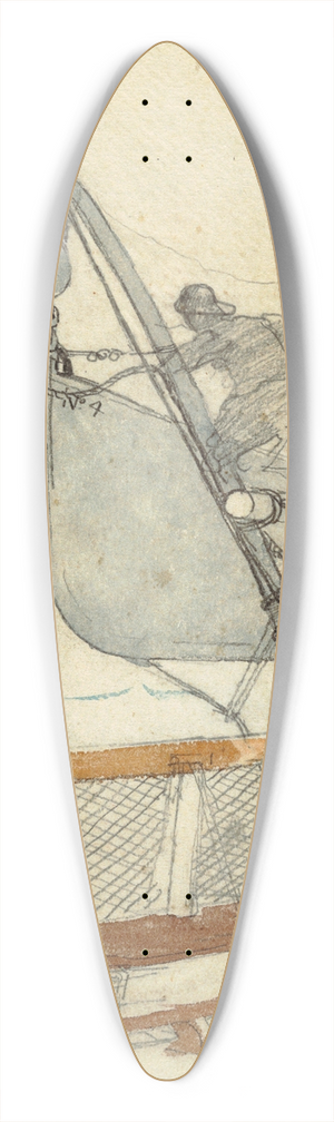 Winslow Homer - Study for The Signal of Distress 39.3 inch art pintail longboard deck Winslow Homer - Study for The Signal of Distress 39.3 inch art pintail longboard deck