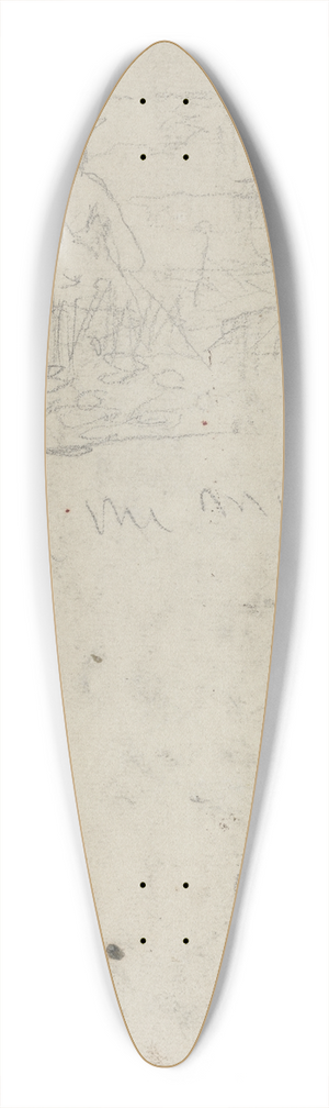 Winslow Homer - Thanksgiving in Camp (verso) 39.3 inch art pintail longboard deck Winslow Homer - Thanksgiving in Camp (verso) 39.3 inch art pintail longboard deck