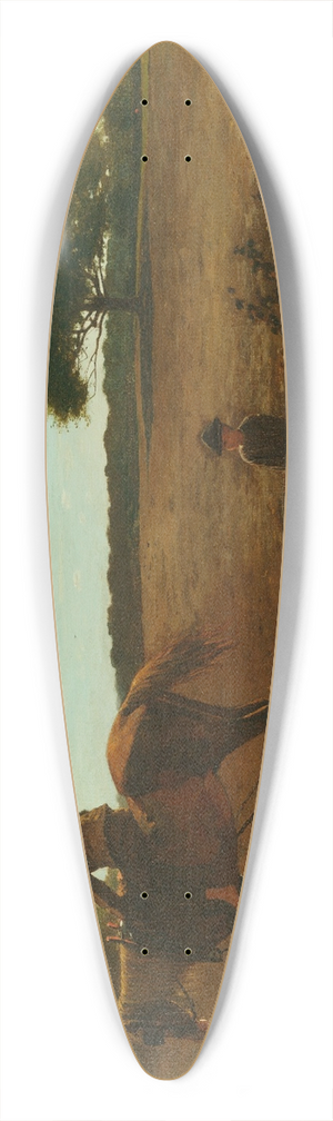 Winslow Homer - The Brush Harrow, Spring Time 39.3 inch art pintail longboard deck