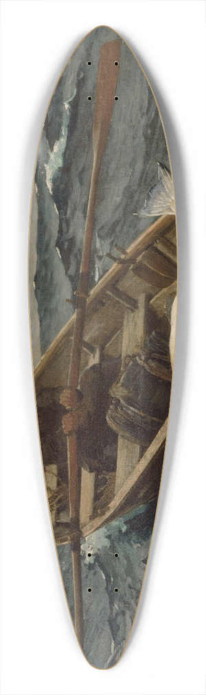 Winslow Homer - The Fog Warning 39.3 inch art pintail longboard deck