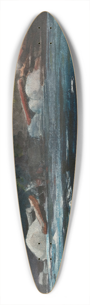 Winslow Homer - The Rapids, Hudson River, Adirondacks 39.3 inch art pintail longboard deck