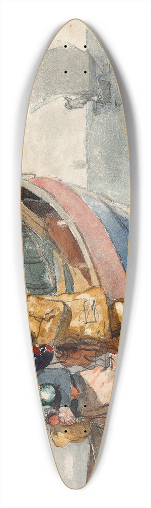 Winslow Homer - The Return, Tynemouth 39.3 inch art pintail longboard deck