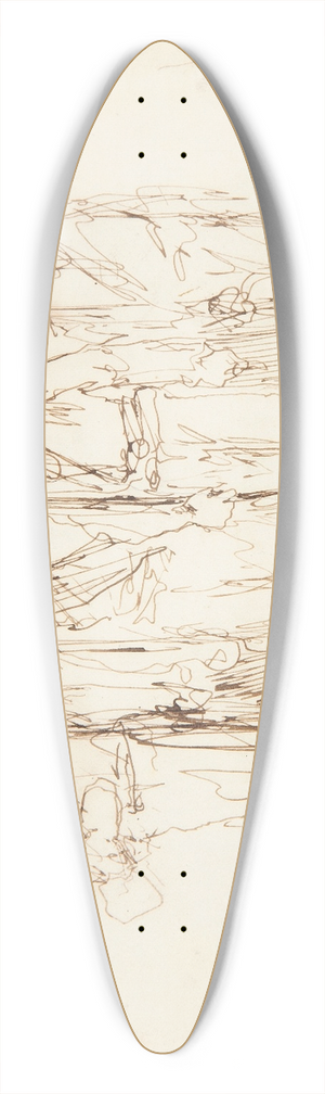 Winslow Homer - The Walking Wounded 39.3 inch art pintail longboard deck