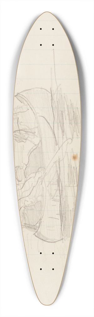 Winslow Homer - Three Men in a Canoe, Il Manigne, Quebec 39.3 inch art pintail longboard deck