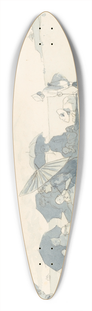 Winslow Homer - Women and Children on Beach at Long Branch, NewJersey 39.3 inch art pintail longboard deck