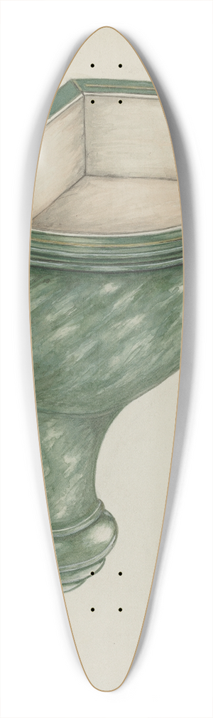 W.J. Goodacre - Holy Water Font, Santa Barbara 39.3 inch art pintail longboard deck