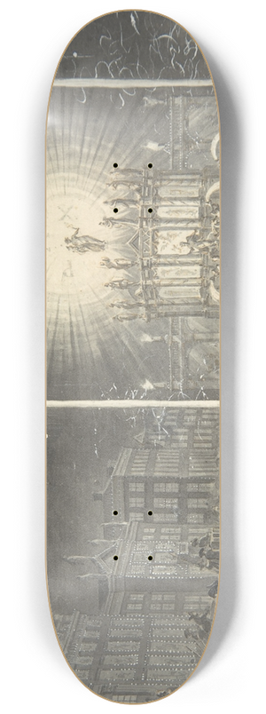 Dirk Langendijk - City Square with Fireworks 8.25 inch art skate deck