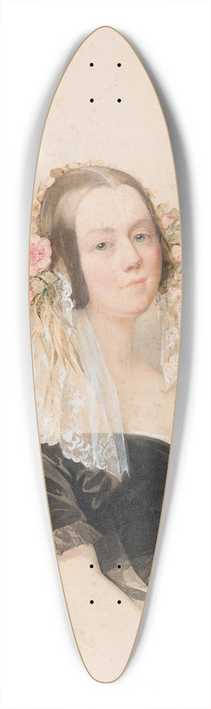 Woldemar Hau - Portrait of a Young Lady 39.3 inch art pintail longboard deck