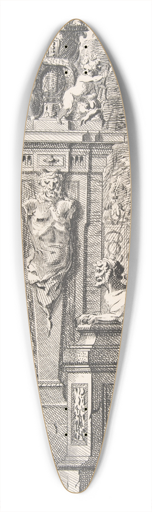 Workshop of Gilles-Marie Oppenord - Study for a Garden Capriccio 39.3 inch art pintail longboard deck
