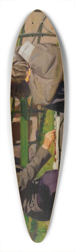 Worth Brehm - Checkers in the Park 39.3 inch art pintail longboard deck