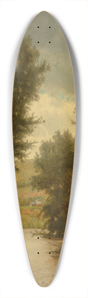 Worthington Whittredge - Flood on the Delaware 39.3 inch art pintail longboard deck