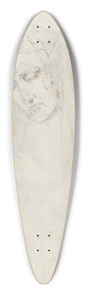 Woutherus Mol - Schets van een beeldje van een zittende naakte man 39.3 inch art pintail longboard deck