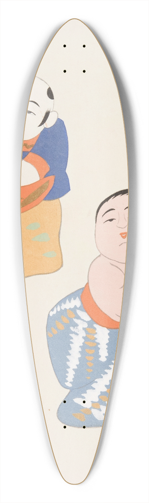 Yamashita Hakuba - Japanese Folk Toys (Kydo gangu sh ; haru) Pl.11 39.3 inch art pintail longboard deck