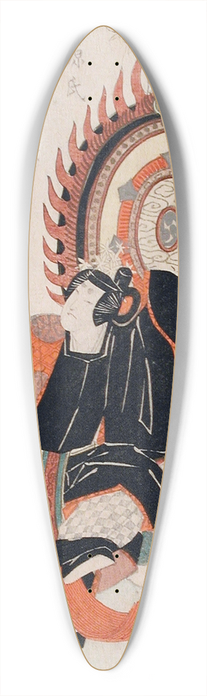 Yashima Gakutei - Prince Genji and T no Chj Performing the Dance of the Blue Wave, from the Tale of Genji 39.3 inch art pintail longboard deck