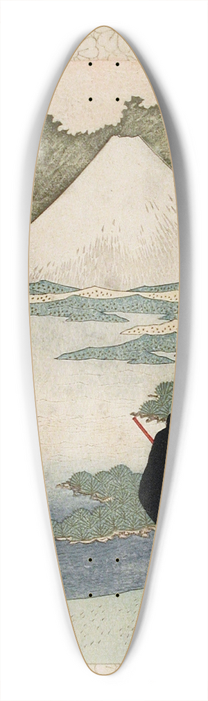 Yashima Gakutei - The Cherry Tree of Priest Saigy 39.3 inch art pintail longboard deck