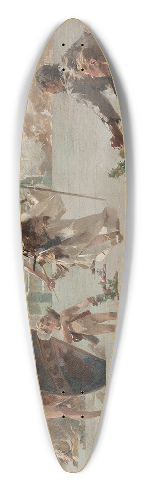 Zdzisaw Jasiski - Allegory of the hunt 39.3 inch art pintail longboard deck