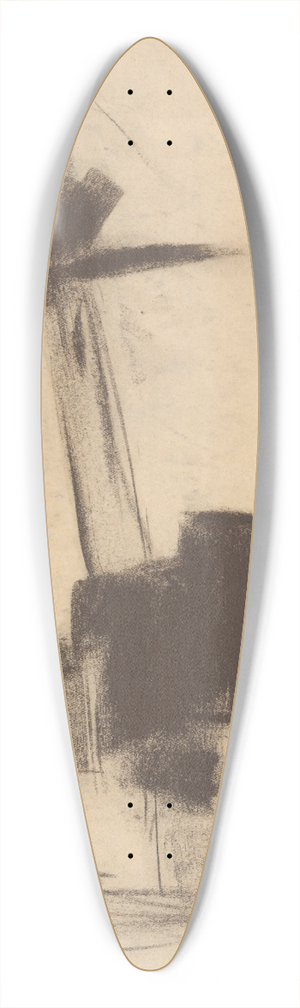 Zolo Palugyay - Construction Site with a Tall Crane in Paris 39.3 inch art pintail longboard deck