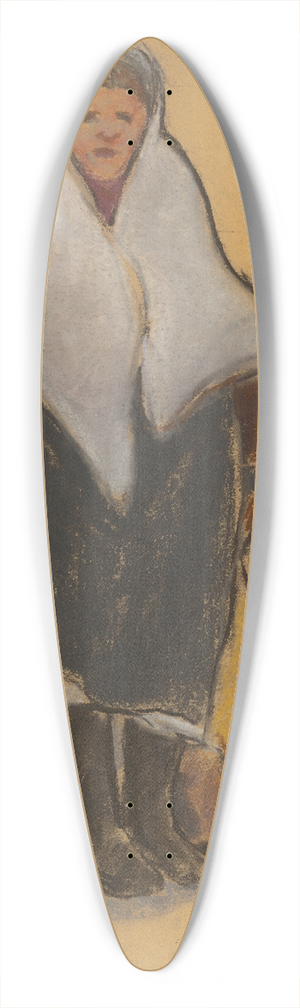Zolo Palugyay - Girl in a White Woolen Scarf 39.3 inch art pintail longboard deck
