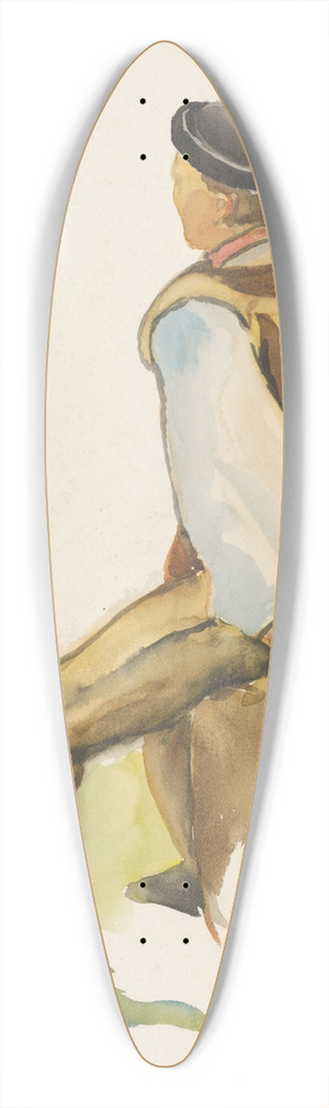 Zolo Palugyay - Standing Man in a Folk Costume 39.3 inch art pintail longboard deck