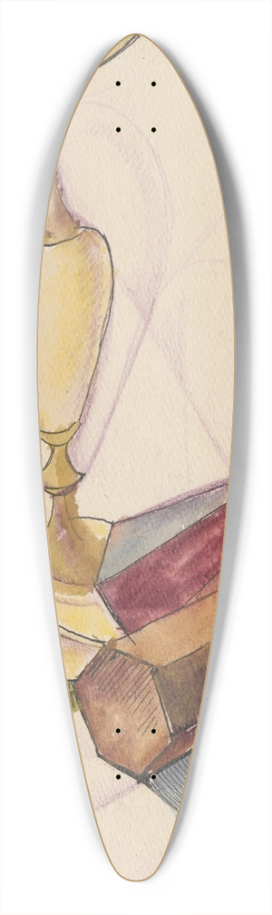 Zygmunt Waliszewski - Cubist still life 39.3 inch art pintail longboard deck