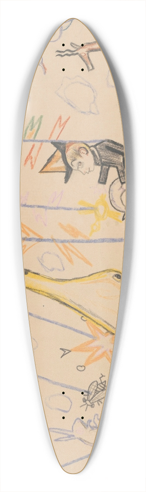 Zygmunt Waliszewski - Humorous drawing for nephew Alik IV (carousel) 39.3 inch art pintail longboard deck