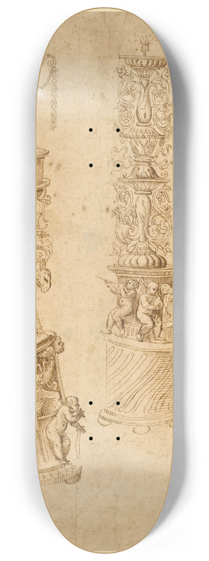 Domenico Campagnola - Studies of Three Candlesticks 8.25 inch art skate deck Domenico Campagnola - Studies of Three Candlesticks 8.25 inch art skate deck