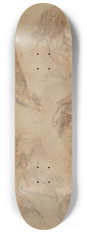 Domenico Maria Canuti - Allegorical Figures Seen from Below 8.25 inch art skate deck
