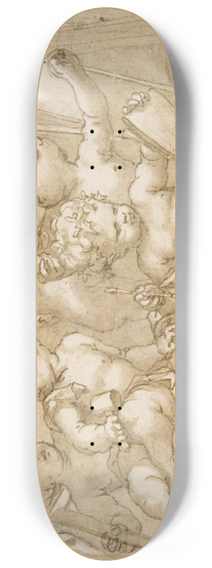 Domenico Piola - Putti with the Attributes of the Arts 8.25 inch art skate deck