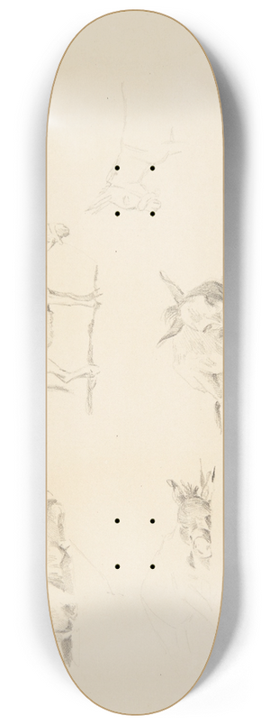 Agnes Lunn - Studieblad med dyr 8.25 inch art skate deck