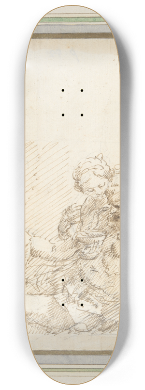 Donato Creti - Lot and hisdaughters 8.25 inch art skate deck