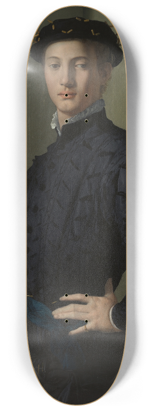 Agnolo Bronzino - Portrait of a Young Man 8.25 inch art skate deck