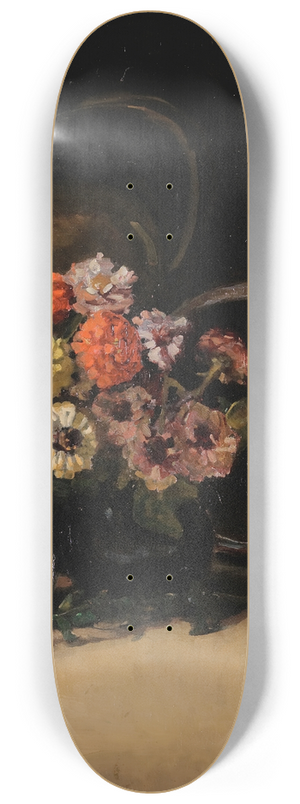 Dorothy Richmond - Zinnias 8.25 inch art skate deck