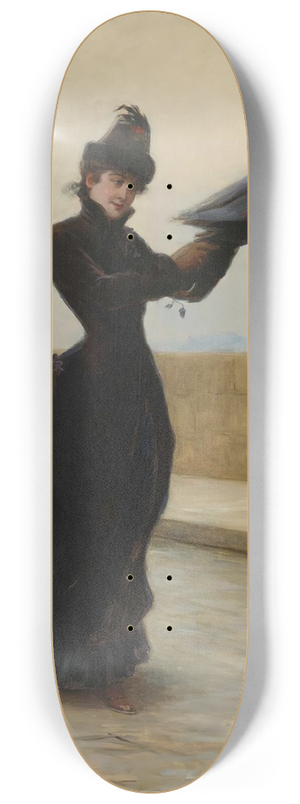 douard Bisson - A Windy Day 8.25 inch art skate deck