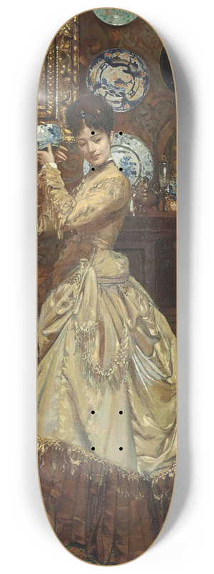 douard Frdric Wilhelm Richter - Admiring the porcelain 8.25 inch art skate deck