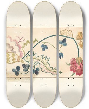 Triptych art skateboard deck of Ella Josephine Sterling Valance by Ella Josephine Sterling