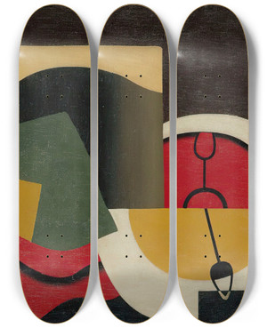 Triptych art skateboard deck of Georges Valmier Le Temps by Georges Valmier (1885-1937)