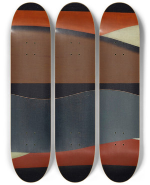 Triptych art skateboard deck of Georges Valmier Sans Titre by Georges Valmier (1885-1937)