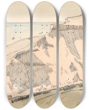 Triptych art skateboard deck of P C Skovgaard Klften Ved Helenes Kilde I Tisvilde by P C Skovgaard (1817-1875)