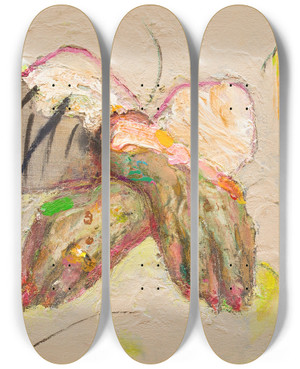 Triptych art skateboard deck of Tiit Psuke Ema by Tiit Paasuke (1941)