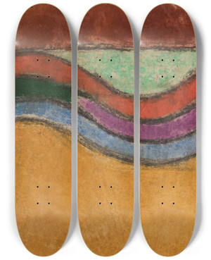 Triptych art skateboard deck of Stanisaw Wyspiaski Motyw Fal Projekt Do Polichromii Prezbiterium Kocioa Franciszkanw W Krakowie by Stanislaw Wyspianski (1869-1907)
