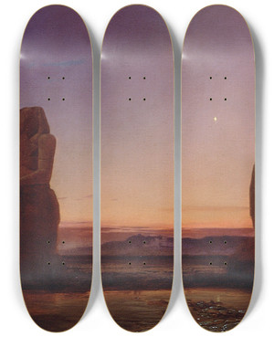 Triptych art skateboard deck of Frank Dillon The Colossal Pair by Frank Dillon (1823-1909)